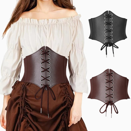 Medieval Wide Leather Armor Belt Steampunk Waist Costume Accessory Peaceful Pleasures Health and Wellness