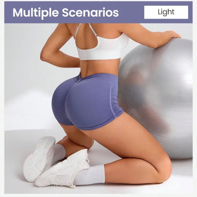 Women's Seamless Hip-Enhancing Yoga Shorts | Moisture-Wicking Yoga Athletic Shorts Peaceful Pleasures Health and Wellness