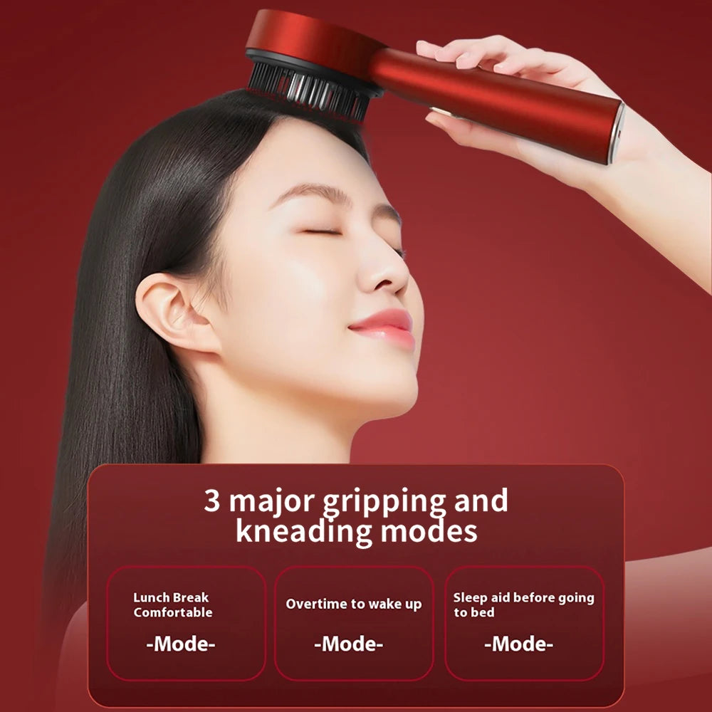 Electric Head Massager Hair Growth Comb Scalp Relax Massager 630nm Red Light Oil Applicator Anti-Hair Loss Hair Care Hairbrush Peaceful Pleasures Health and Wellness