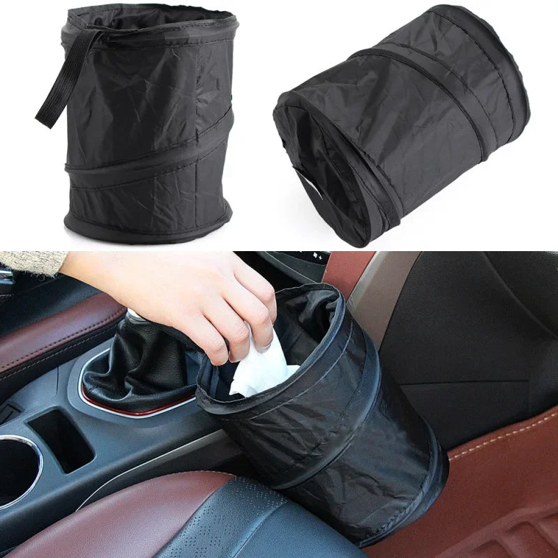 Black Car Trash Can Pack Bag Waterproof Car Trash Bag for Little Leak Proof Cooler Bag- Car Garbage Bag with Side Pocket Zr Peaceful Pleasures Health and Wellness