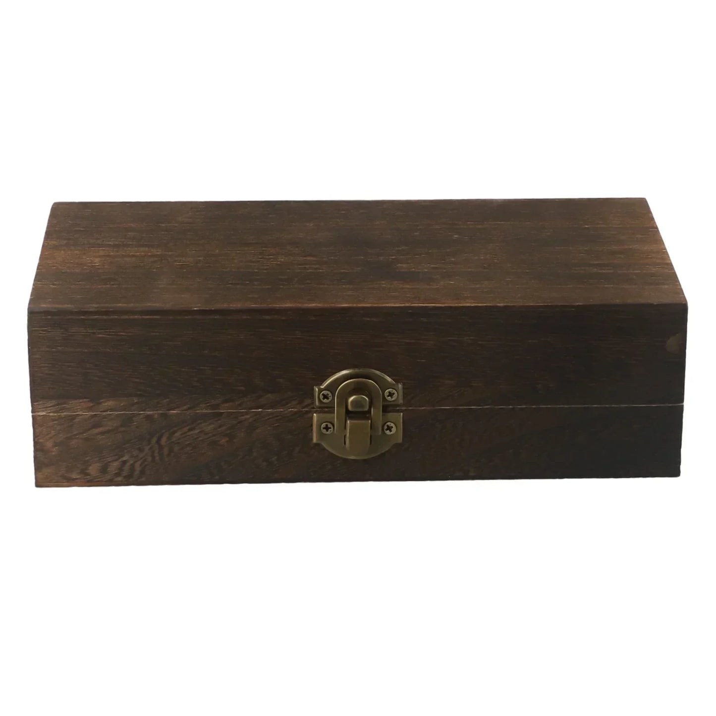 Retro Wooden Jewelry Box with Lock | Vintage Desktop Organizer