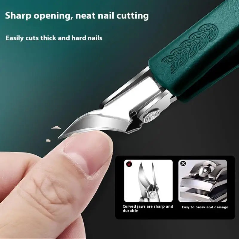 Super Slanted Pointed Nail Clippers Anti-Splash Thick Nail Clipper Toenail Pliers Nail Scissors Toenail Pliers Nail Care Tools Peaceful Pleasures Health and Wellness