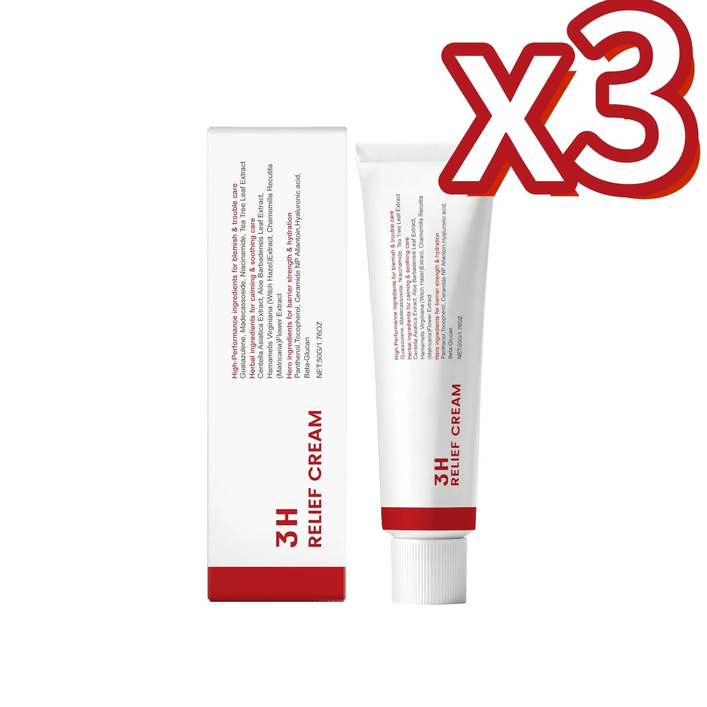Centella Nicotinamide Skin Cream Strengthen Skin Barrier Moisturize Dry Skin Calm Sensitivity Smooth Fine Lines Skin Care Creams Peaceful Pleasures Health and Wellness 50g Boxed X3PCS