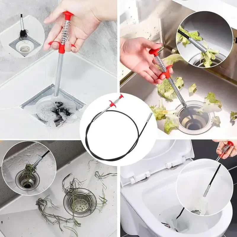 4-Claw Flexible Drain Snake | Hair Catcher & Pipe Dredger