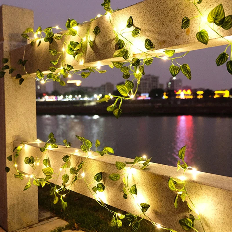 Artificial Ivy Vine Garland with LED String Lights | Home & Wedding
