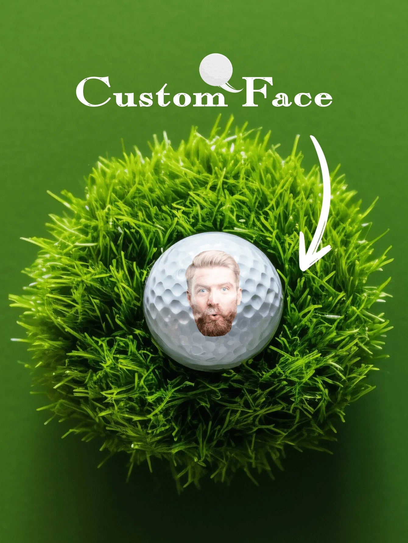 Custom Photo Golf Ball Personalized Face Image Text Gift For Golfer Dad Husband Friend Father Day Birthday Valentine Christmas Peaceful Pleasures Health and Wellness