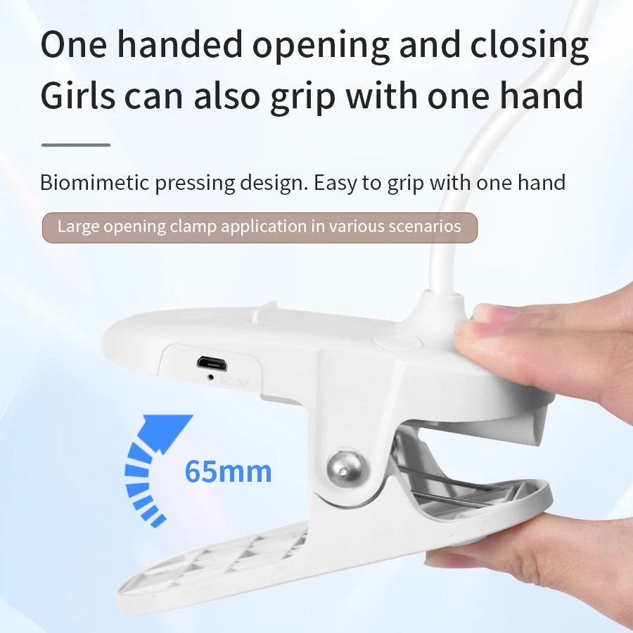 Rechargeable Mini LED Book Light with Clip Eye Protection Flexible Reading Lamp Desk Bedside Portable Table Lamp Study Light Peaceful Pleasures Health and Wellness