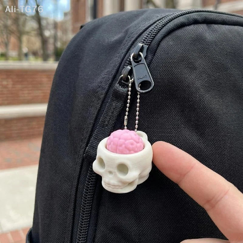 3D Printed Skull Fidget Clicker Keychain | Bag Pendant Toy