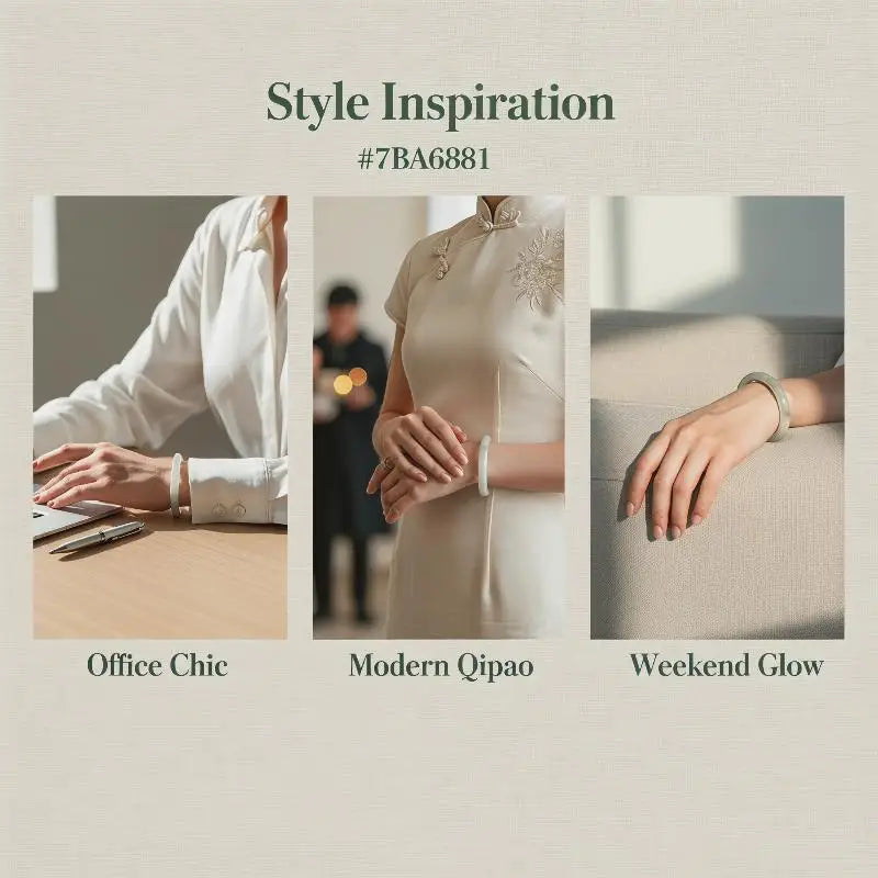Imitation Jade Glass Bangle | Ice Transparent Women's Bracelet