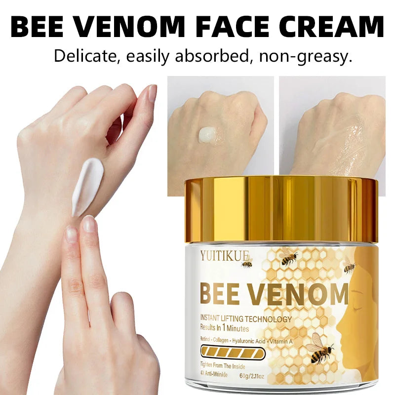 YUITIKUE Bee Venom Face Cream 60g | Lift, Firm & Anti-Wrinkle Anti-Aging Face Cream Peaceful Pleasures Health and Wellness