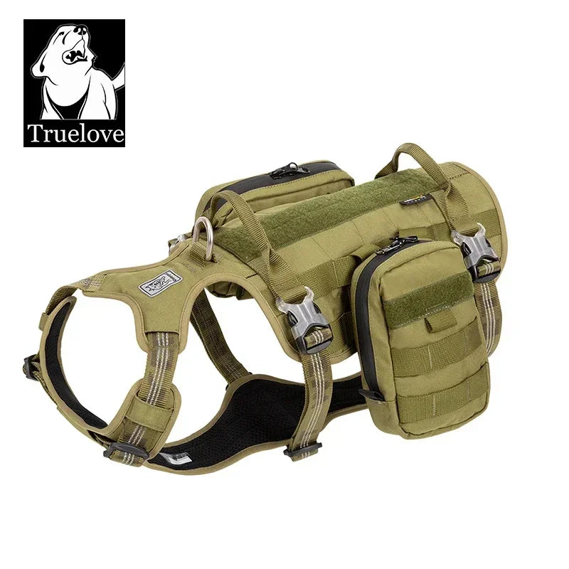 TRUELOVE Pet Harness Bag High Tactical Training Military Backpack Service Dog Harness Waterproof Fabric Hiking Training YH1806 Peaceful Pleasures Health and Wellness