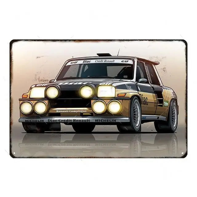 Vintage Race Car Canvas Wall Art | Retro Auto Poster Print