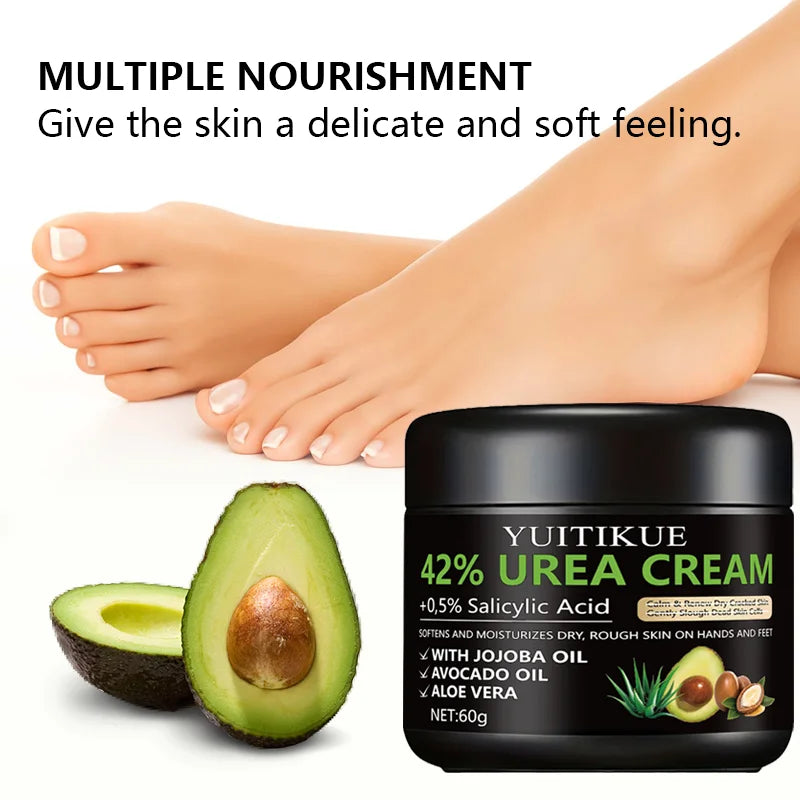 Intensive Foot Cream 60g - 42% Urea Formula for Extremely Dry Skin Softens Moisturizes Rough Areas on Hands & Feet Peaceful Pleasures Health and Wellness