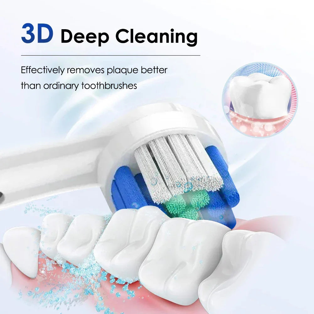 Smart Rotating Timing Electric Toothbrush, Rechargeable Rotary Toothbrush with 4 Heads, 5 Modes Setting Teeth Whitening Oral Car Peaceful Pleasures Health and Wellness