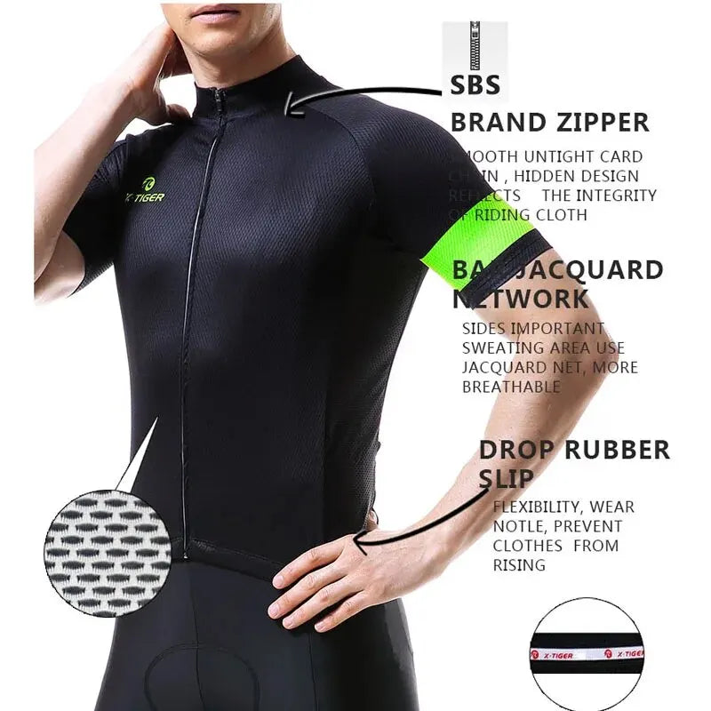 X-TIGER Men's MTB Cycling Jersey | Breathable Quick-Dry Bike Shirt