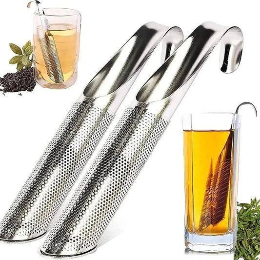 Tea Infuser Tea Strainer Wand Food Grade Curved Handle Tea Diffuser Stainless Steel Hook Tea Infuser For Loose Tea Leaf Coffee Peaceful Pleasures Health and Wellness