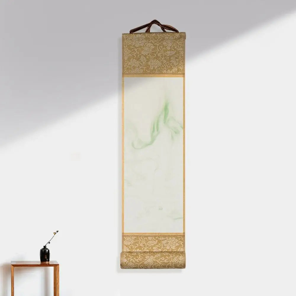 Gilded Rice Paper Hanging Scroll | Blank Mini Batik Art Scroll