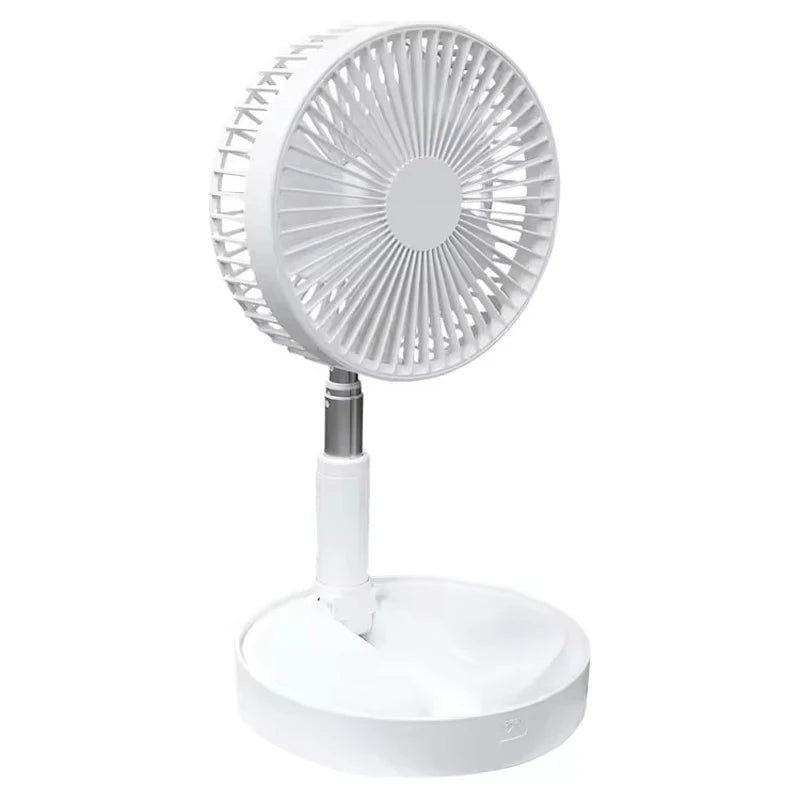 Best Seller Mini Foldable Bladeless Rechargeable Air Cooling Fan with Adjustable Height for Home Office Outdoor Hotel Use Peaceful Pleasures Health and Wellness WHITE