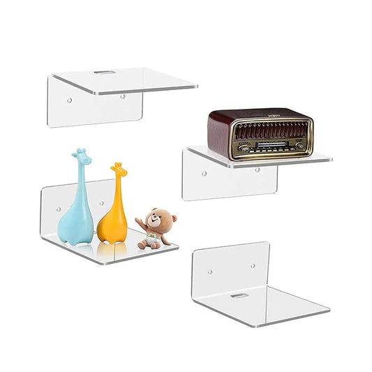 Clear Acrylic Floating Wall Shelf | Small Display Ledge Floating Wall Shelf Peaceful Pleasures Health and Wellness