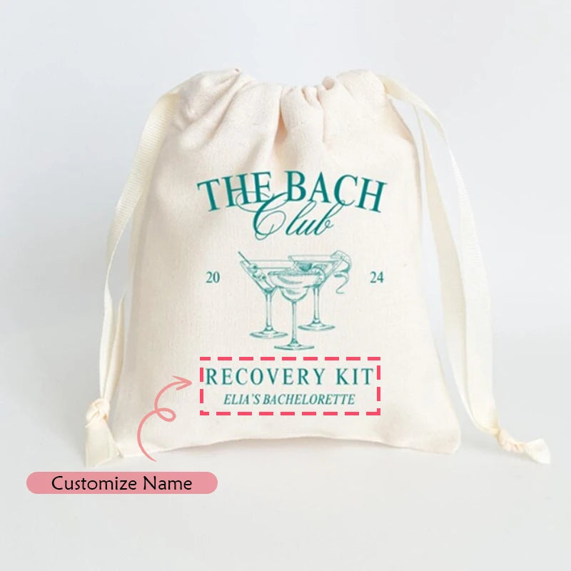 5-Pack Personalized Bachelorette Drawstring Bags | Bach Party Gifts