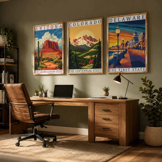 Vintage Western Landscape Canvas Wall Art – Living Room Decor Canvas Wall Art Print Peaceful Pleasures Health and Wellness