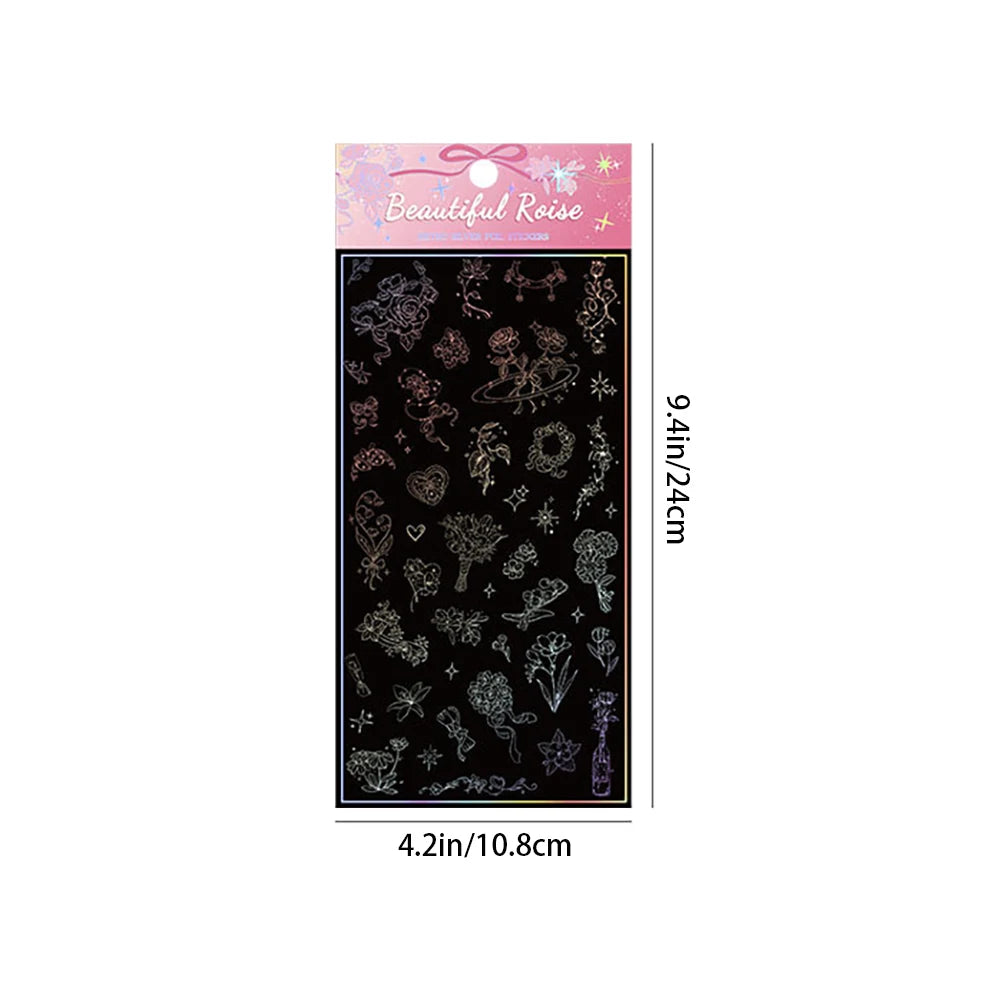 Creative Silver Stamping Colorful Stickers Retro Laser DIY Account