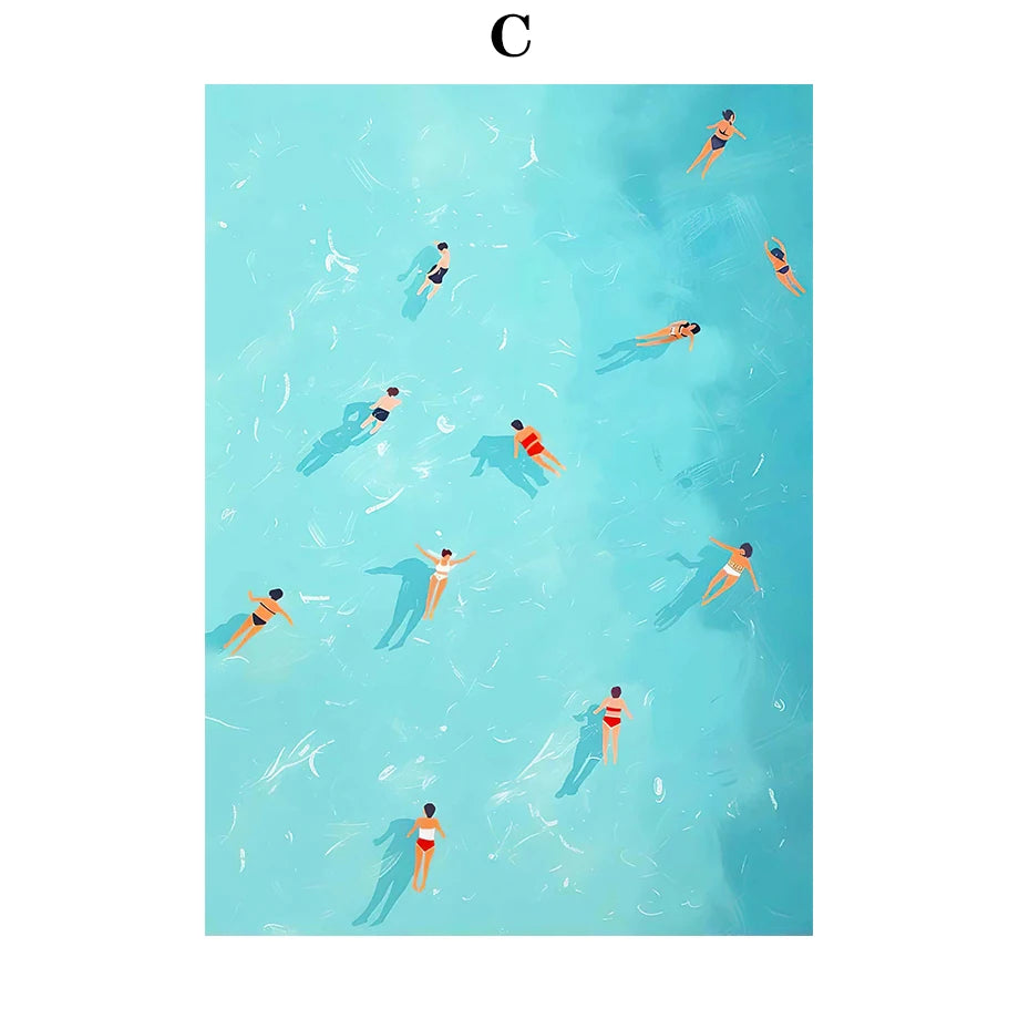 Ocean Wave Beach Canvas Wall Art | Nordic Landscape Poster