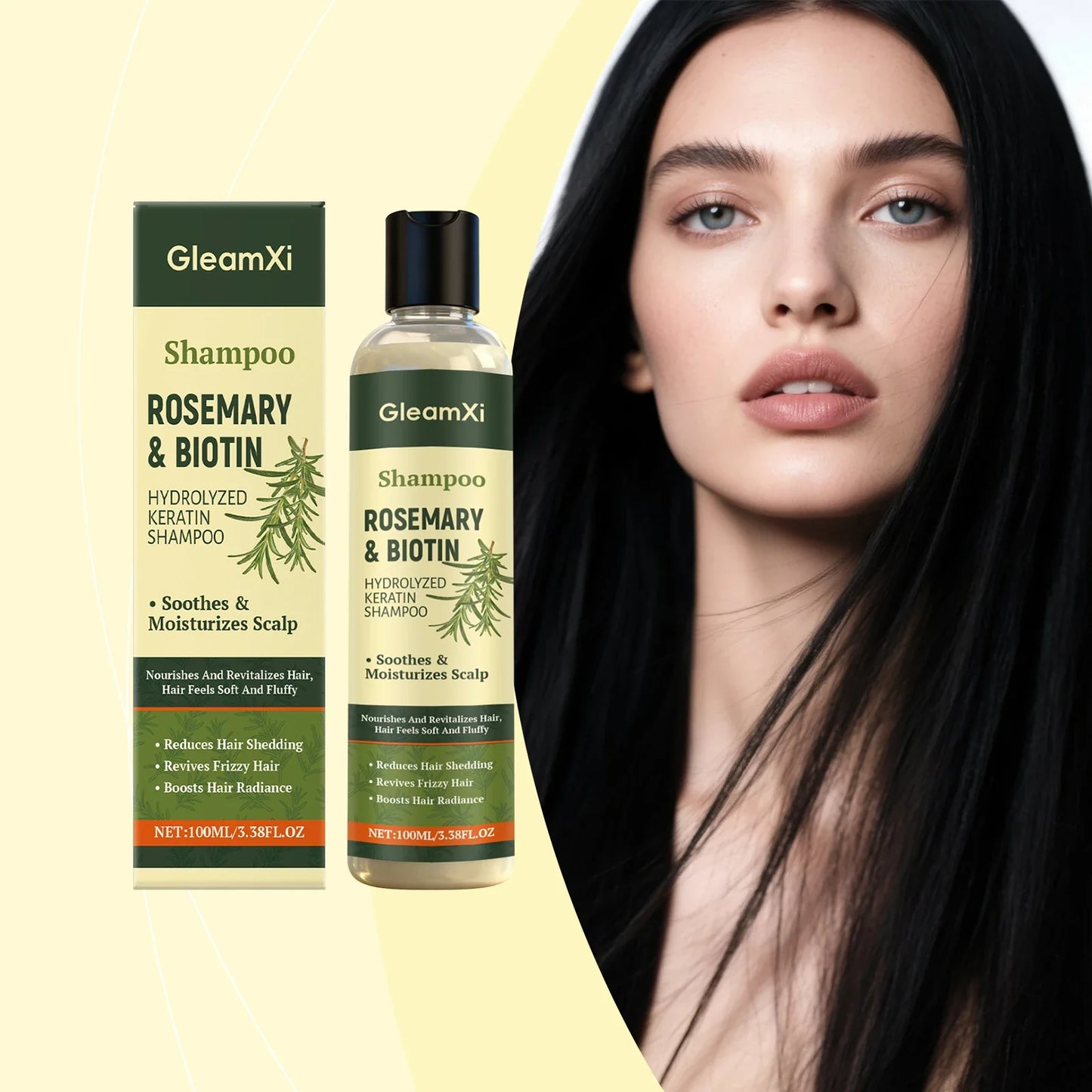 Gleamxi Rosemary Biotin Shampoo – Hair Growth & Anti Hair Loss