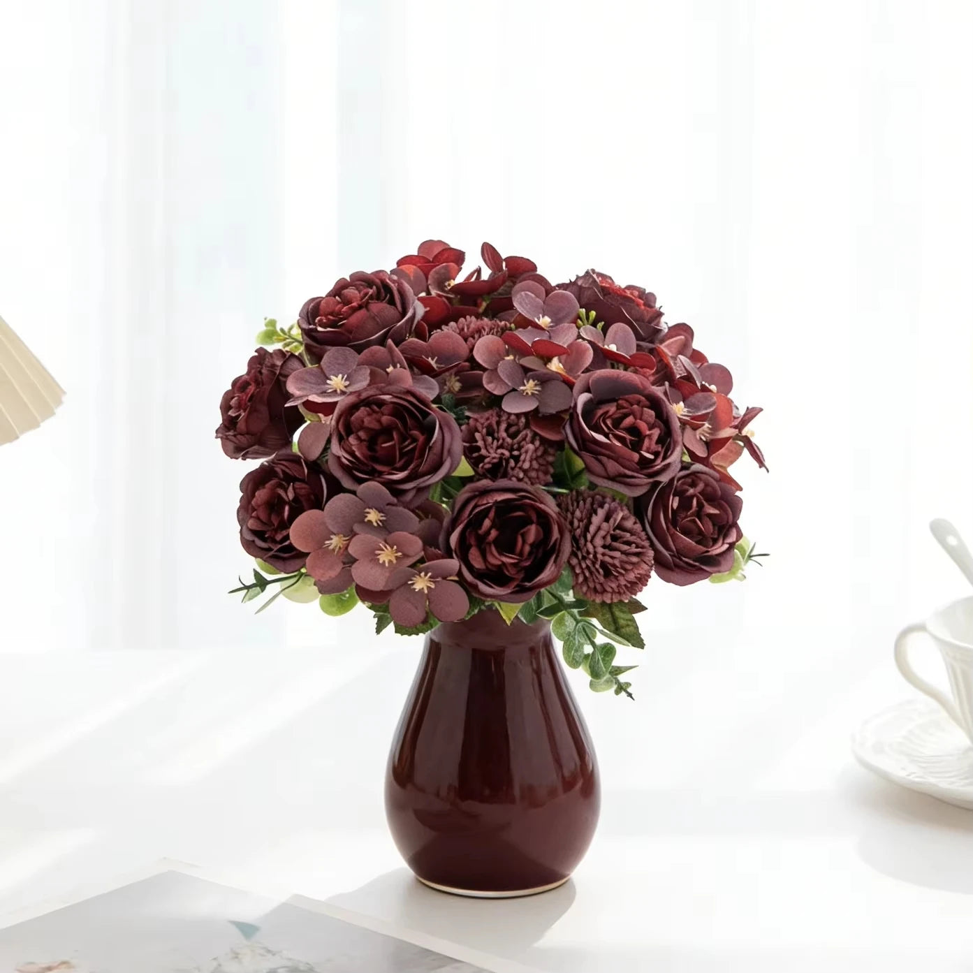 Silk Peony & Chrysanthemum Artificial Flowers – Wedding & Home