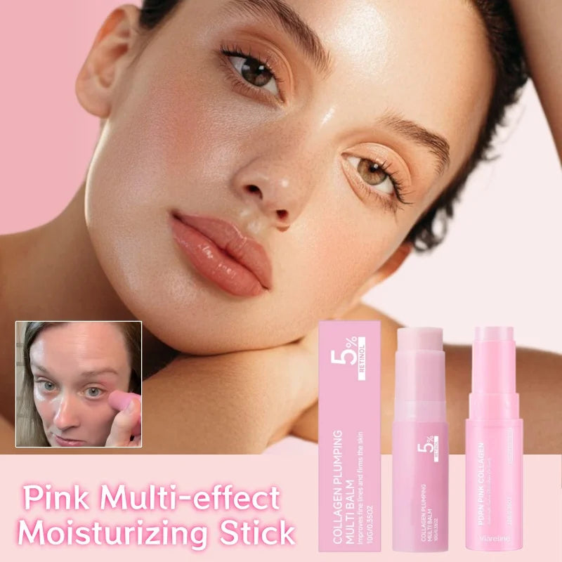 PDRN Pink Collagen Moisturizing Stick Hydrating Dry Skin Smoothing Balm For Skin Care Daily Moisturizing Multi-effect Balm 10g Peaceful Pleasures Health and Wellness