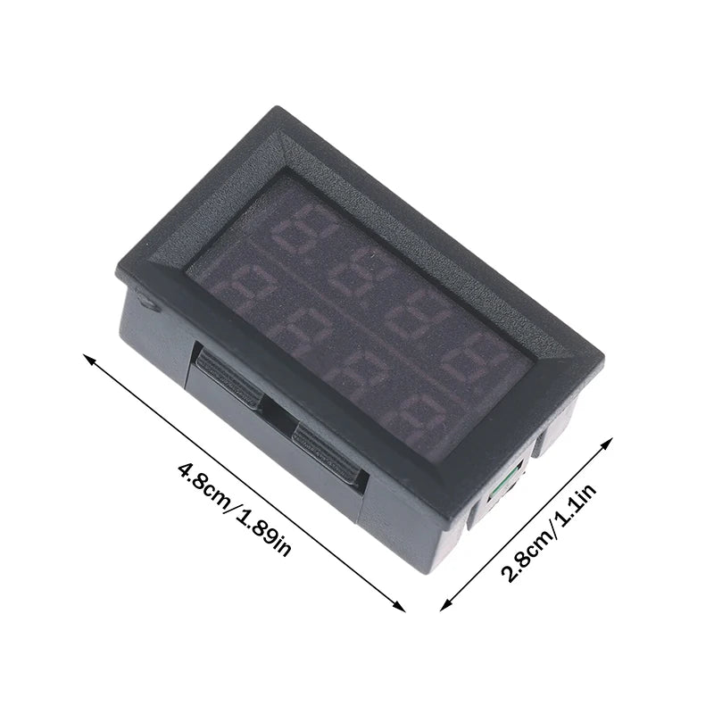 Mini DC Voltmeter Ammeter 0-100V 10A Dual LED Display Panel Meter