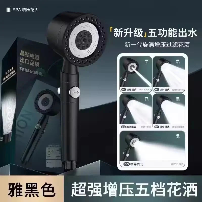 5-Mode Handheld Shower Head | High Pressure & Water Saving