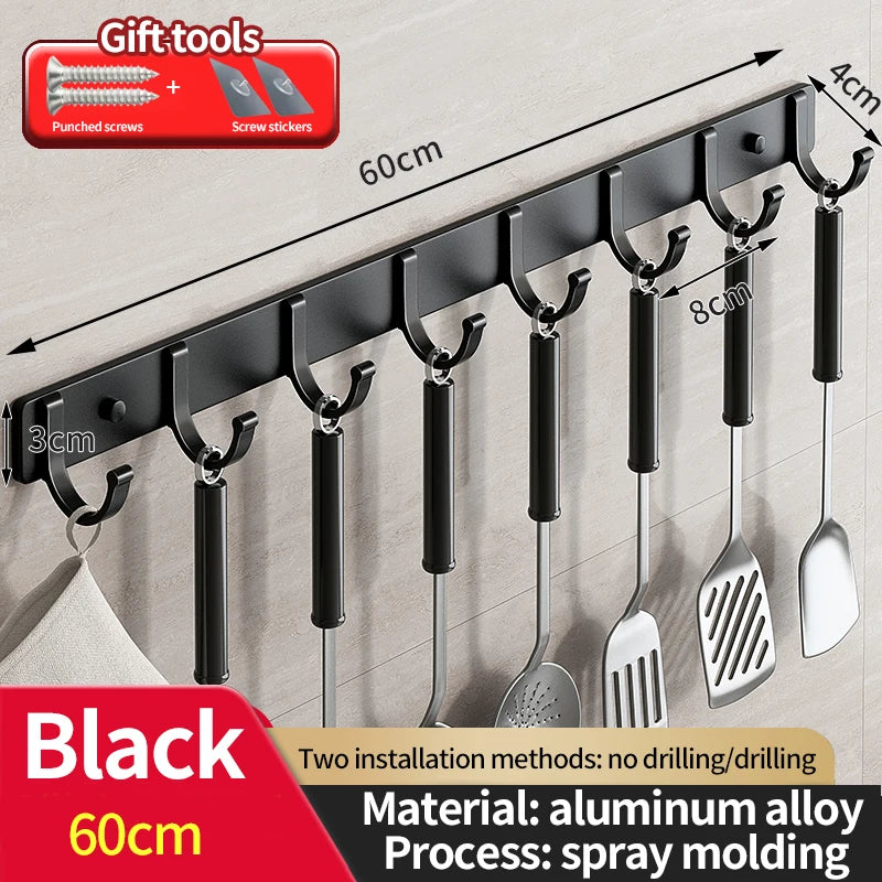 No-Drill Aluminum Wall Hook | Coat & Clothes Hanger Organizer