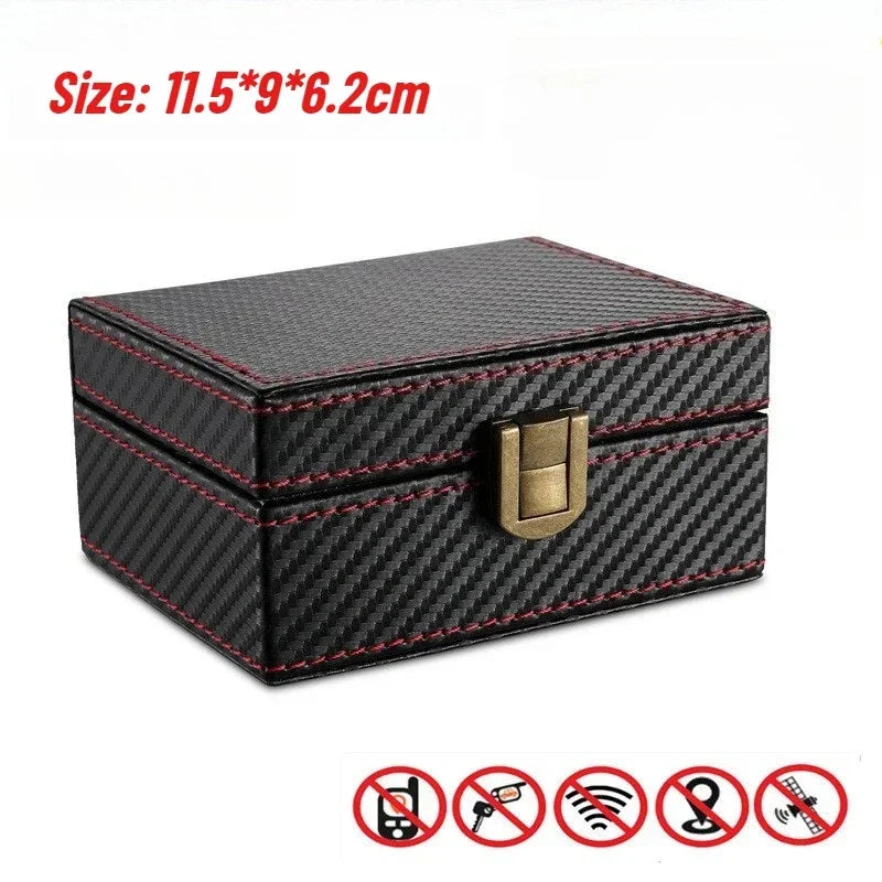 Anti Theft Faraday Box RFID Faraday Key Fob Protector Radiation-proof Mobile Phone Box Car Keyless Signal Blocker Security New Peaceful Pleasures Health and Wellness Black-1pcs