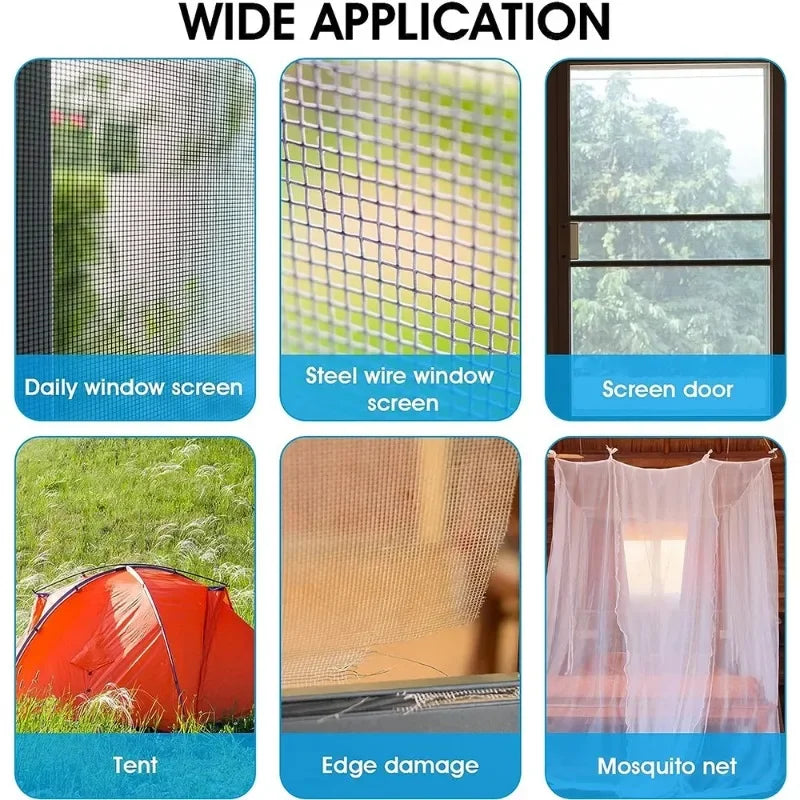 Window Screen Repair Tape – Self-Adhesive Fiberglass Mesh Patch