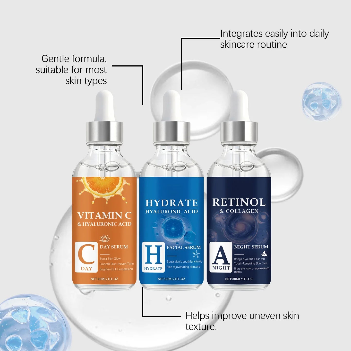 Hyaluronic Acid Serum – Retinol, Vitamin C Face Essence 30ml