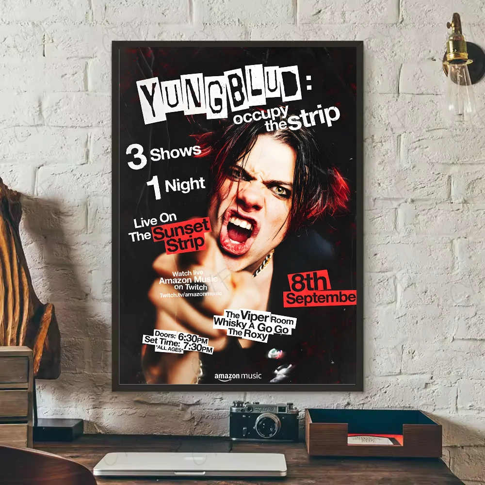 fashion Y-YUNGBLUD Singer Poster HD art sticky wall waterproof home living room bedroom bar aesthetic decoration Peaceful Pleasures Health and Wellness