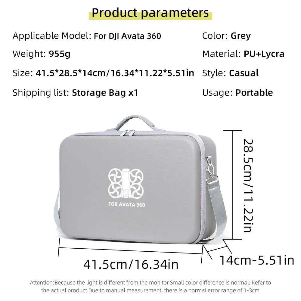 PU Carrying Case For DJI Avata 360 Motion Control Kit Large-Capacity Goggles N3 Includes A Shoulder Strap For Convenient travel Peaceful Pleasures Health and Wellness