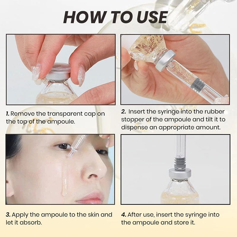 Deep Collagen Silk Peptide Facial Ampoule Serum 30ml Korean Essence Injector Reduce Fine Lines Firms Moisturize Collagen Essence Peaceful Pleasures Health and Wellness