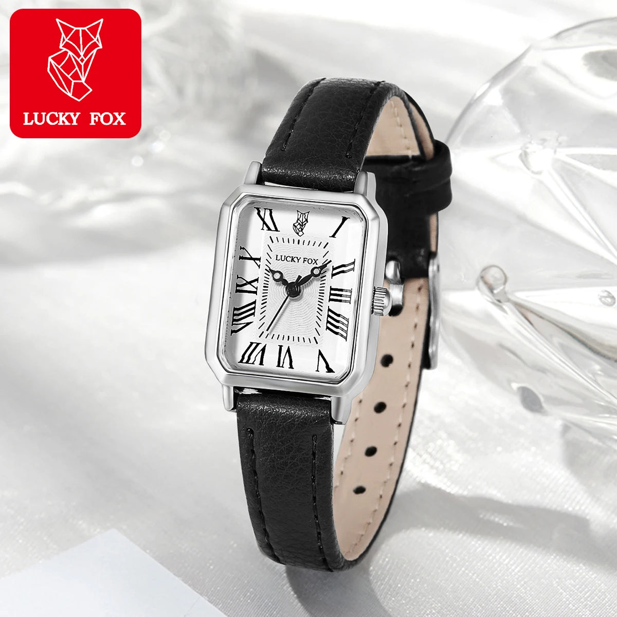 Fashion Rectangle Quartz Wrist Watch for Women Luxury Brand Roman Dial Leather Strap Ladies Watches Clock Peaceful Pleasures Health and Wellness