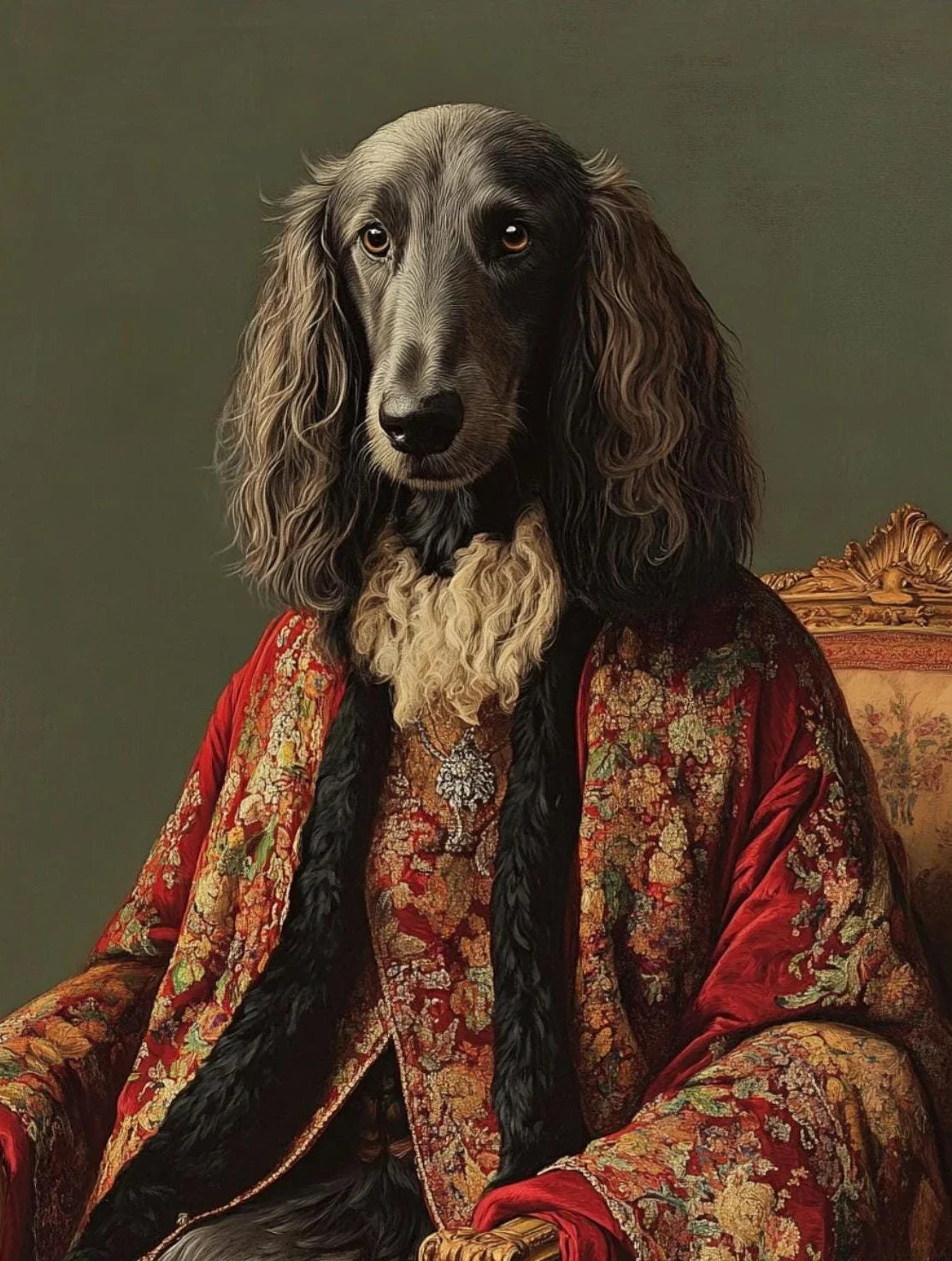 Funny Renaissance Labrador Dog Canvas Wall Art | Royal Pet Portrait