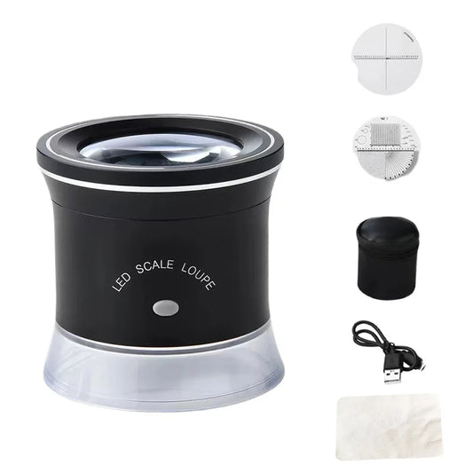 30X Illuminated Jewelers Magnifier Measuring Scale, Usb Rechargeable 6 Led Lights, Suitable for Jewelry Coins Peaceful Pleasures Health and Wellness 30x