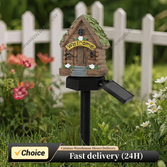 Solar-Powered Resin Lamps Weather-Proof Waterproof Landscape Lighting Mushroom House Statue Lawn Lights For Garden Decoration Peaceful Pleasures Health and Wellness