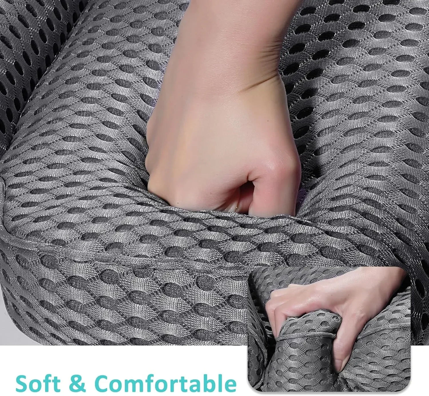 Comfortable Bathtub Pillow for Neck and Back Support, Gray Bath Accessories with Suction Cups Peaceful Pleasures Health and Wellness