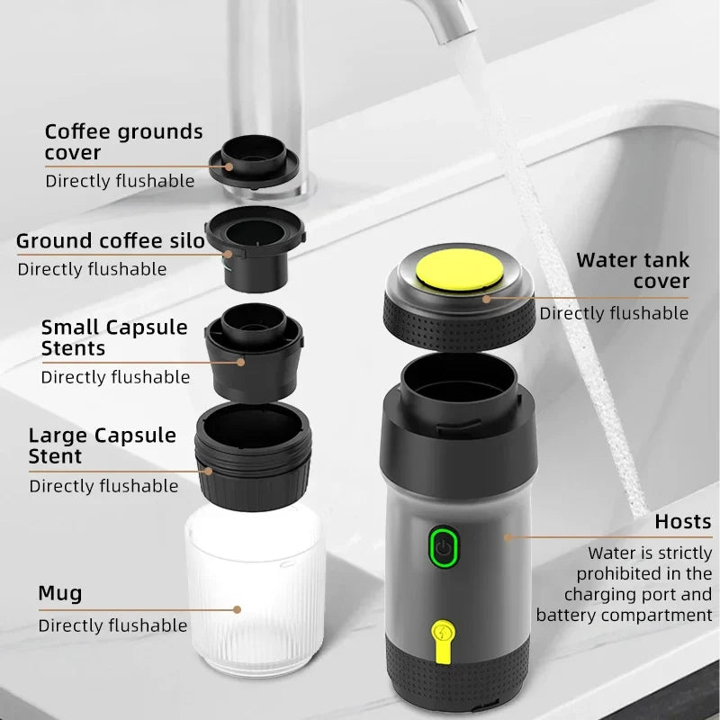 URGGU Portable Automatic Espresso Capsule Coffee Machine