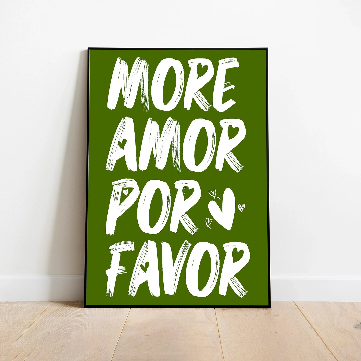 Más Amor Por Favor Love Quote Canvas Wall Art | Pink Blue