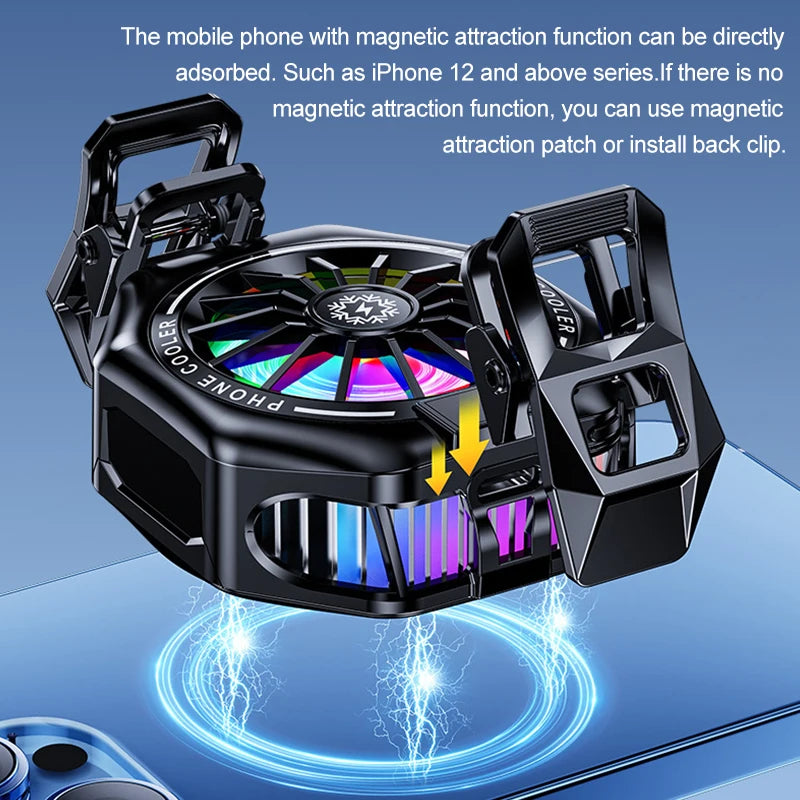 Black Shark Cooler For Cell Phone Cooling Fan Mobile Cooler Games Fan Cooling For Phone Accessories Cooler Phone Gaming Portable Peaceful Pleasures Health and Wellness