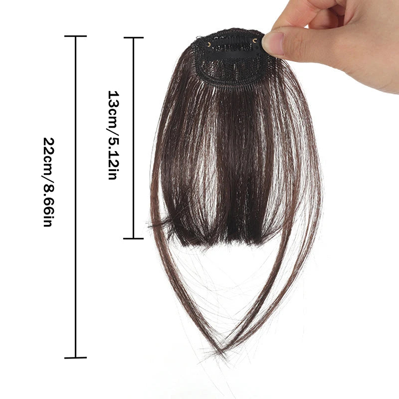 Synthetic Fake Air Bangs Natural Hair Extension Front Fringes Hairpiece Black Brown Clip In Bangs Double Sideburns Hair Styling Peaceful Pleasures Health and Wellness
