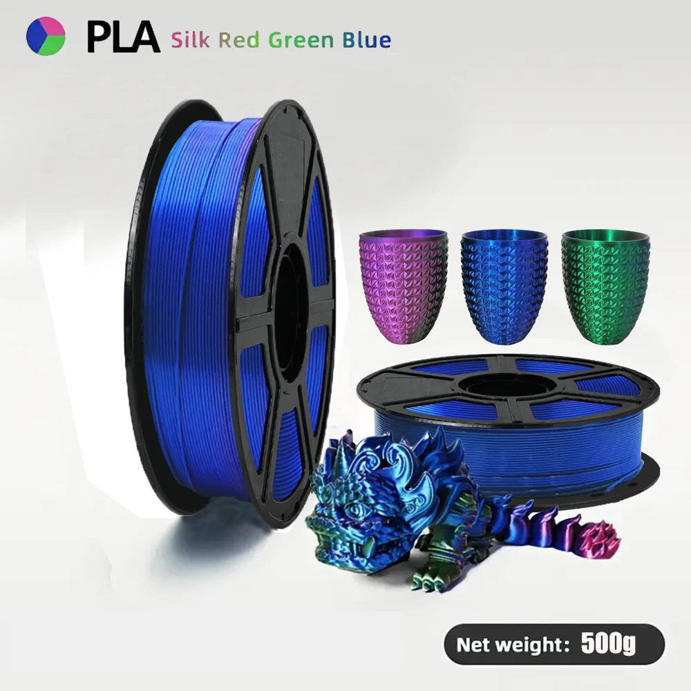 DINGSUN PLA Filament Bundle 1.75mm Tri-Color 3D Printer 250g–1kg