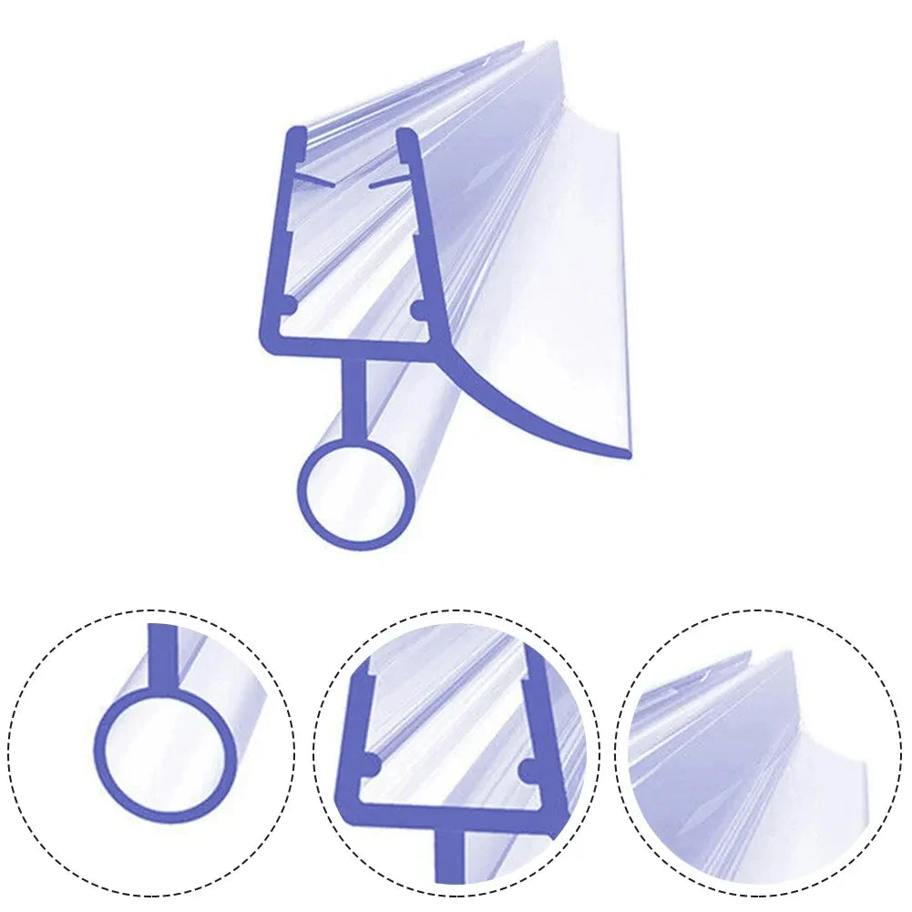 Shower Door Seal Strip PVC Weatherstrip for 4–6mm Glass